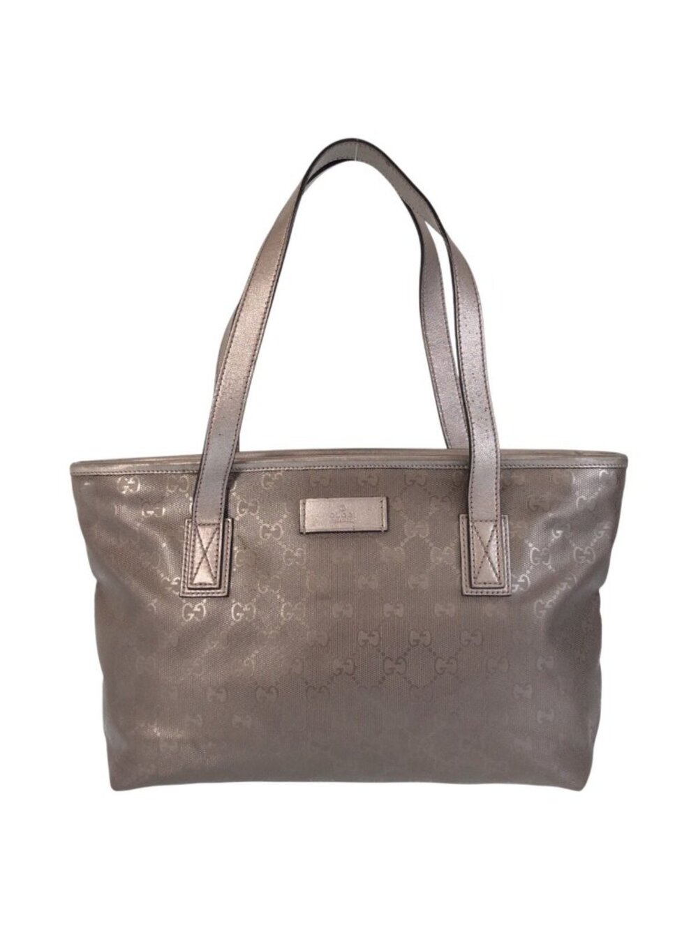 Gucci GG Supreme Gray Leather Tote Shoulder Bag